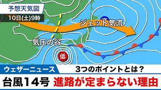 台風14号　進路が定まらない理由 その3つのポイントとは？
