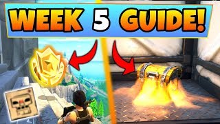 Fortnite WEEK 5 CHALLENGES GUIDE! – TREASURE MAP, Dusty Divot Chests (Battle Royale Season 4)