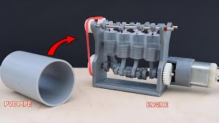 Build a 4 Cylinder Engine at using PVC