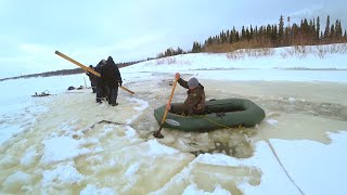 ЗА УТОПЛЕННЫМ БУРАНОМ\ ДЕНЬ ПЕРВЫЙ \ ИЛИ КАК ДОСТАТЬ СНЕГОХОД ИЗ РЕКИ
