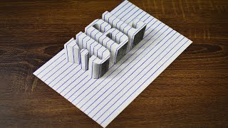Как Рисовать 3D Логотип Draw a Logo JBL on Line Paper 3D Trick Art