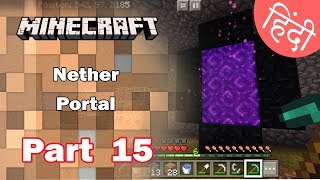 Part 15 - Nether Portal & Fire Tools - Minecraft PE | in Hindi | BlackClue Gaming