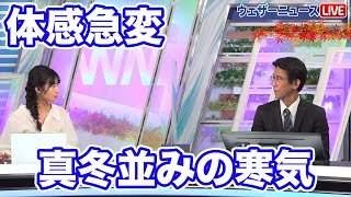 真冬並みの寒気 12月は一気に寒くなる