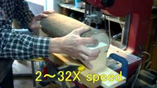 バンドソーで極太丸棒作りHow to make a large dowel rod in the band saw