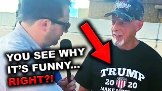 Trump Supporter Gets TROLLED By His Own Shirt