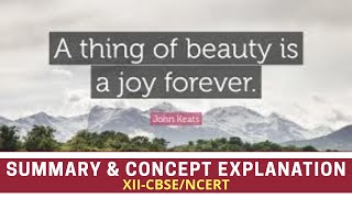 Summary and concept of A Thing of Beauty by John Keats