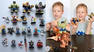 LEGO Marvel Мстители Халк, Человек паук, Железный человек, Танос, Капитан Америка и др распаковка