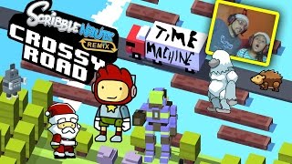 Dad & Lex play Crossy Road & Scribblenauts Remix! THE TIME MACHINE! (Face Cam Gameplay)