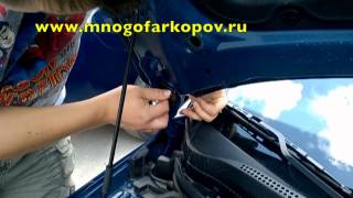 Амортизатор (упор) капота на Kia Rio KU-KI-RI00-00 (обзор,установка)