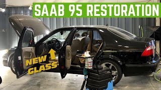 Cheap SAAB 95 Aero Gets NEW GLASS And DEEP CLEANING