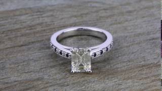 Emerald Diamond & Sapphire Gem Engagement Ring (1.54 ct.)