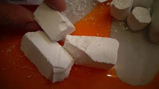 Пиленый и прессованный мел. Хруст и описание.