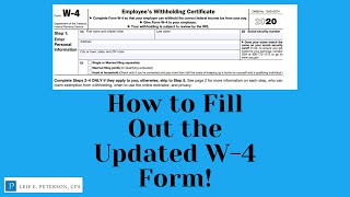 How to Fill Out the updated 2020 W-4 Form