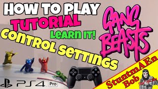 CONTROL SETTINGS PRESENTATION - Let's play GANG BEASTS on PS4 - Part #003 how to play / how to fight