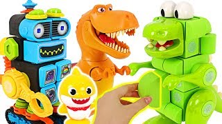 Minion took the Velcro Blocks T-rex! Help me~ GoodDino, Tuktakman! #PinkyPopTOY