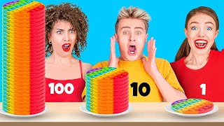 TANTANGAN MAKANAN RAKSASA VS MINI || Makanan Tak Berhenti Selama 24 Jam oleh 123 GO Like!