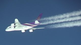 71万回再生!!! 究極の機窓映像!!! ANAジャンボのラストフライトに突然現れたタイ航空のA380 VS B747