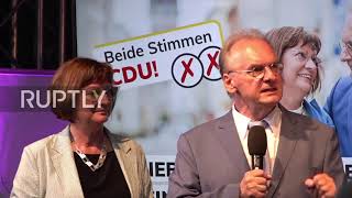 Germany: Saxony-Anhalt Minister President addresses supporters after CDU win