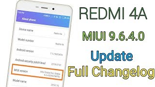 Redmi 4A MIUI 9.6.4.0 Stable Update Full Changelog