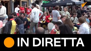 Euro 2020, a Bruxelles i tifosi guardano Belgio-Italia