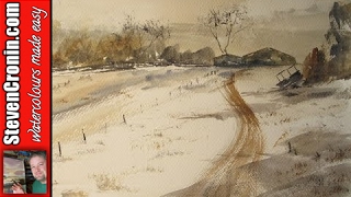 How to paint a simple snow scene in watercolour