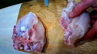 разделка курицы(грудинка) cutting of chicken(breast)