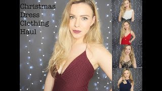 ASMR Christmas Night Out Dresses Try On (Clothing Haul)