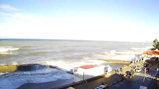 Бурное Черное море Центральный пляж Адлера утром 16.10.2017 / Central beach of Adler