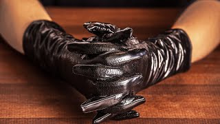 [ASMR] Black Leather Gloves - Leather Sounds - Rubbing, Scratching, Tapping | No Talking 4K Video