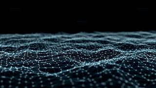 Futuristic polygonal background of low poly surface with connected dots and lines - 3d rendering.