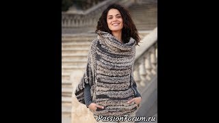 Меланжевый Пуловер Спицами для Женщин - 2019 / Melange Pullover Knitting needles for Women