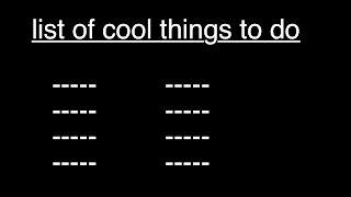 list of cool things to do