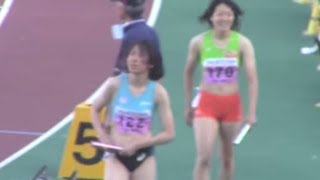 【土井杏南ごぼう抜き】2014関東インカレ陸上　女子4×100mリレー予選2組