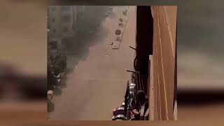 لحظة مقتل إرهابي هجوم كنيسة حلوان.. وتدافع الأهالي عليه