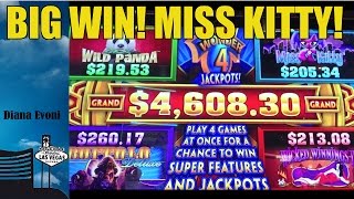 BIG WIN! WONDER 4 JACKPOTS SLOT MACHINE-MISS KTTY BONUS!