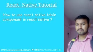 How to use react native table component in react native ?