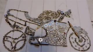 Картина из металлических деталек / Picture from metal details