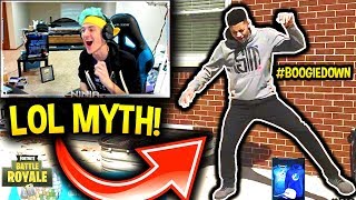 NINJA REACTS TO MYTH & CDNTHE3RD'S DANCE MOVES!! IT'S LIT! #BoogieDown Fortnite Contest (FUNNY)