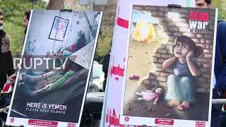 Iran: Dozens gather in support of Lebanon amid diplomatic spat over war in Yemen