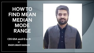 How to find Mean median mode range