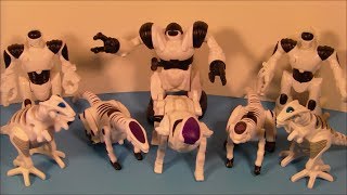 2007 WOW WEE ROBOSAPIEN SET OF 8 McDONALD'S HAPPY MEAL TOY'S VIDEO REVIEW