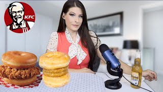 KFC Donut Sandwich ASMR Mukbang (DIY Vegetarian Version)
