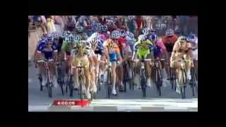 Mark Cavendish Sprints and Crash Cycling