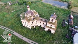 Аэросъемка села Русские Ширданы (Зеленодольский район, Петропавловская церковь)