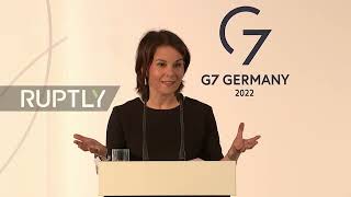 Germany: Baerbock demands Russian troops withdrawal, as G7 def ministers meet at MSC