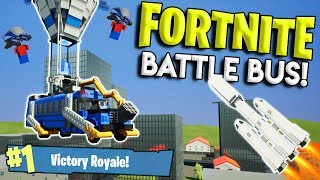 LEGO FORTNITE BATTLE BUS GETS DESTROYED BY FALCON HEAVY! - Brick Rigs Gameplay Challenge & Creations