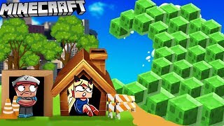 BAZA VS SLIME TSUNAMI - MINECRAFT TSUNAMI CHALLENGE | Vito VS Bella