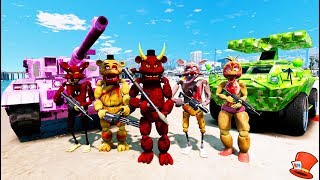 DEVIL ZOMBIE ANIMATRONIC CRIME FIGHTING SQUAD! (GTA 5 Mods FNAF RedHatter)