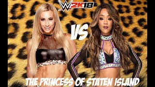 WWE 2K18 - "The Princess of Staten Island" | Carmella Vs Alicia Fox (BACKSTAGE BRAWL)