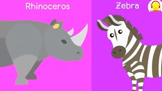 แรดรวมร่างกับม้าลาย Rhinoceros Zebra Fusion Animation + เพลงม้า